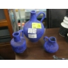 Image 1 : 3 WEST GERMAN HOY KERAMIK KLEIN BLUE MAT HEARTWICK HEYNE VASES