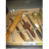 Image 1 : BOX OF MISC: KNIFE SHARPENERS, SCRIBE, ROLLING PIN, ETC.