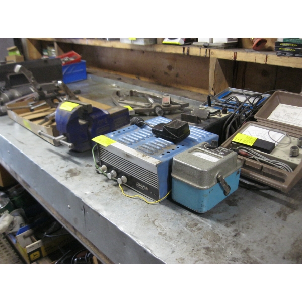 HD WORK BENCH W/SHELF BACK - FULL METAL TOP - APPROX. 9'