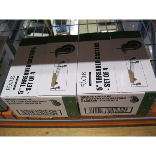 2 SETS 4 - 5" THREADED CASTORS