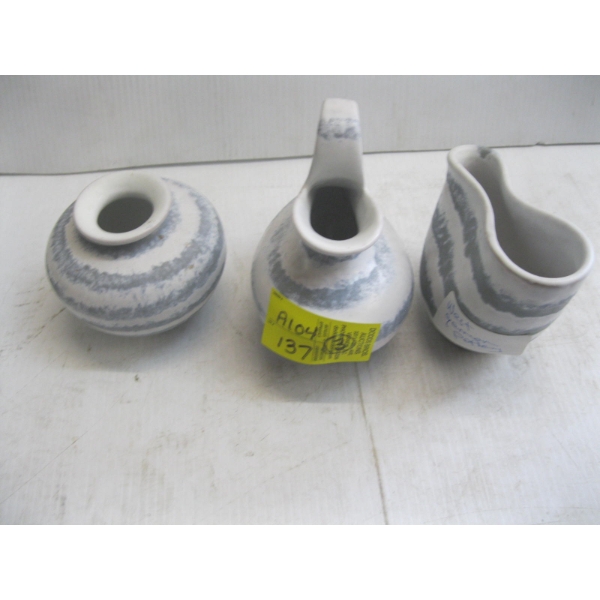 3 WEST GERMAN POTTERY VASES
