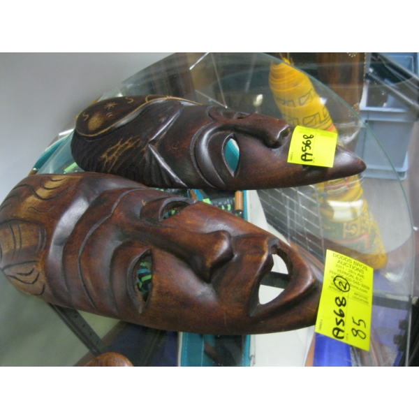 2 WOODEN MASKS