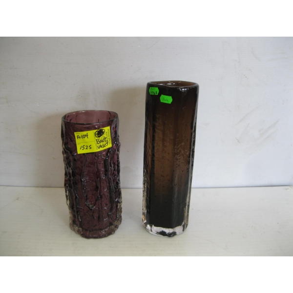 WHITEFRIARS AMETHYST - BARK & CUCUMBER VASES