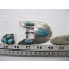 Image 1 : TURQUOISE & SILVER BELT BUCKLE W/BELT ENDS