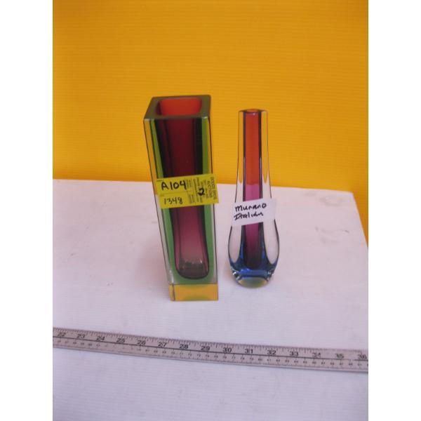 2 MURANO GLASS VASES