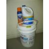 Image 1 : 5 GALLON PAIL OF HAND SANITIZER, CONTAINER OF BLEACH & SANITIZER SPRAY