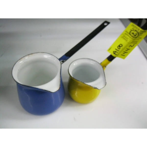 2 ENAMEL LADLES