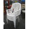 Image 1 : 4 WHITE PLASTIC PATIO CHAIRS