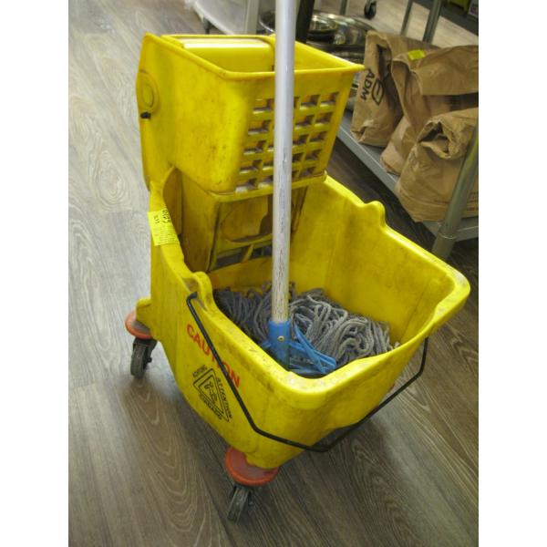 MOP BUCKET W/SQUEEGEE & MOP