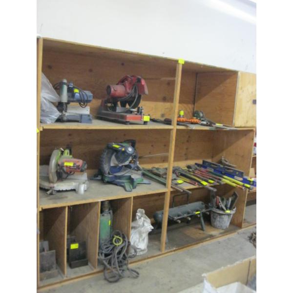 WOODEN SHELF UNIT - APPROX. 8'X6'X2'