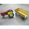 Image 1 : DIECAST TRACTOR - MISSING 1 WHEEL - W/WAGON