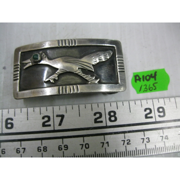 SILVER ROAD RUNNER BELT BUCKLE