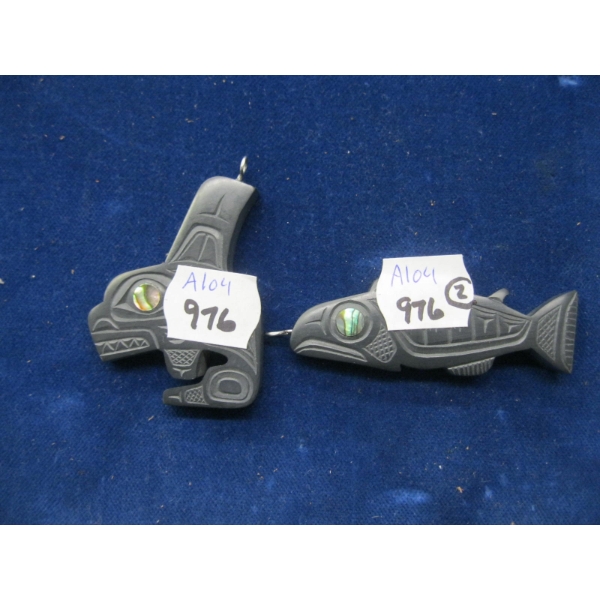 2 ARGILLITE PENDANTS
