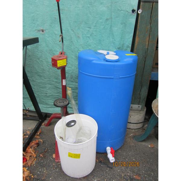 ASST. WINE MAKING EQUIPMENT - CORKER, BLUE JUG, ETC.