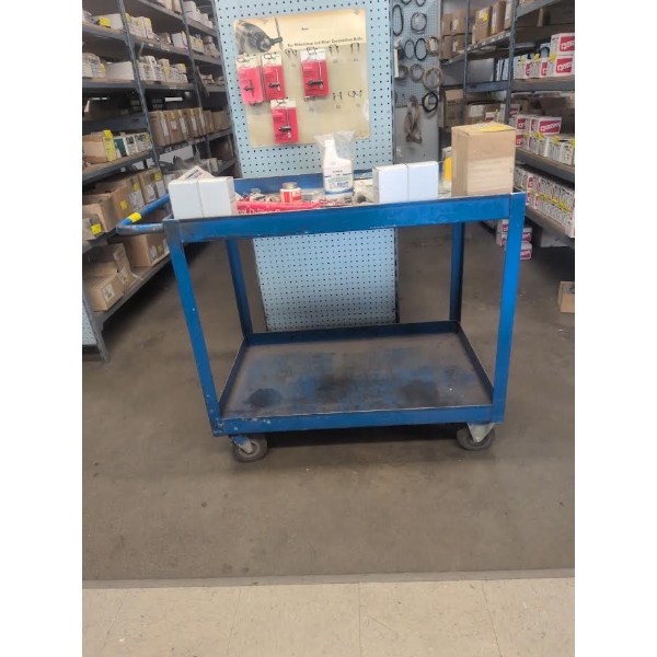 BLUE 4 WHEEL CART