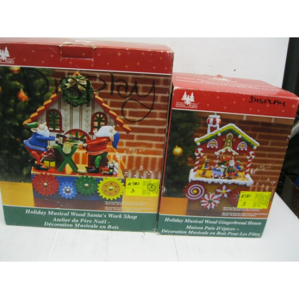 2 HOLIDAY MUSICAL FIGURINES