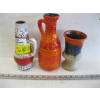Image 1 : 3 WEST GERMAN FAT LAVA POTTERY VASES