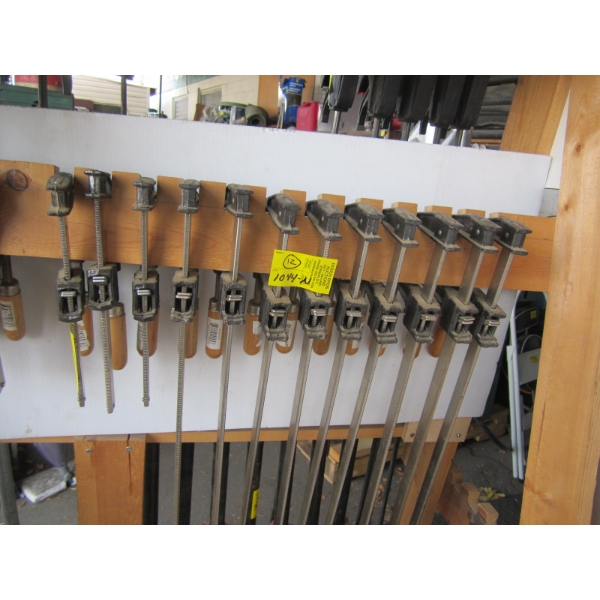 12 SLIDING CLAMPS - VARIOUS SIZES