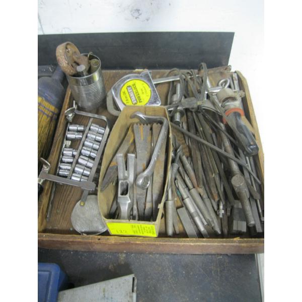 MISC. TORQUE BITS, SOCKETS, COPING SAW, TAPE MEASURE, DRILL BITS, ETC.