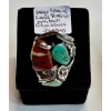 Image 1 : LG. STERLING SILVER .925 RING W/COLORED STONES, 24G, SZ 11