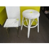 Image 1 : WICKER STOOL/STAND & A MARBLE TOP STAND