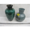 Image 1 : LG. BLUE MOUNTAIN POTTERY VASE & LIGHT BLUE POTTERY VASE