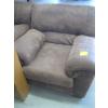 Image 2 : BROWN LEATHER LOOK SOFA & CHAIR - SOME BURN HOLES