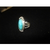 Image 2 : STERLING SILVER .925 RING W/LARGE BLUE STONE, SZ 11