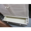 Image 4 : LG. WHITE LOUVERED DOOR ENTERTAINMENT CABINET W/2 DRAWERS