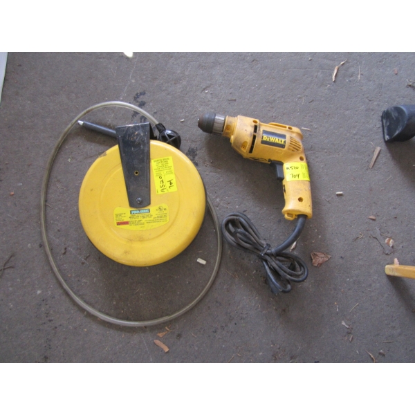 DEWALT CORDED DRILL & CABLE REEL