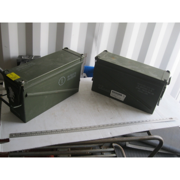 2 METAL AMMO BOXES