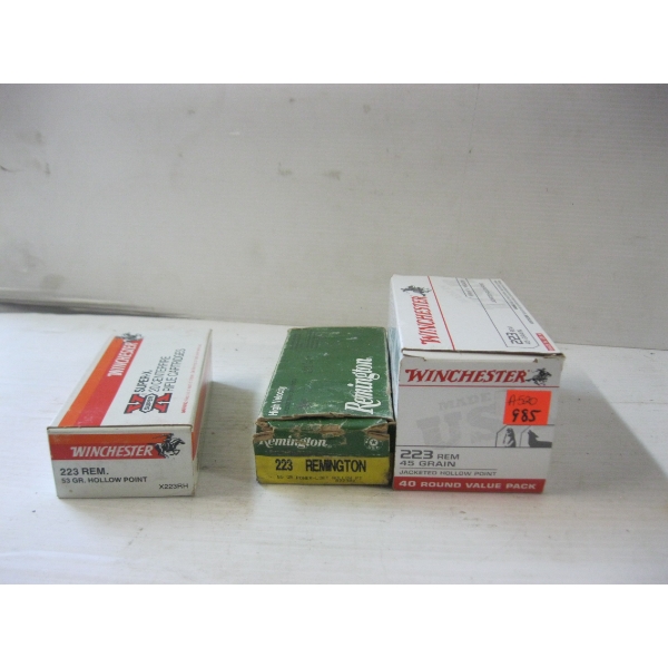 3 BOXES OF .223REM CARTRIDGES