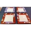 Image 2 : 4 X 11" SQUARE GATES WARE DINNER PLATES BY LAURIE GATES