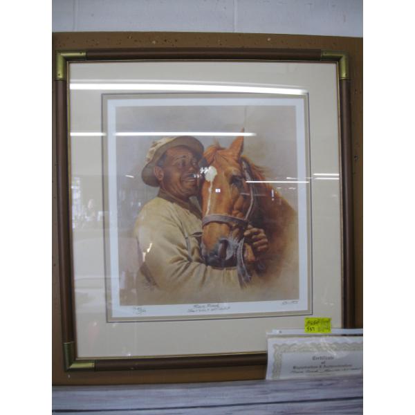 FRAMED PRINT "FOREVER FRIENDS" BY FRED STONE, 531/950 W/CERTIFICATE