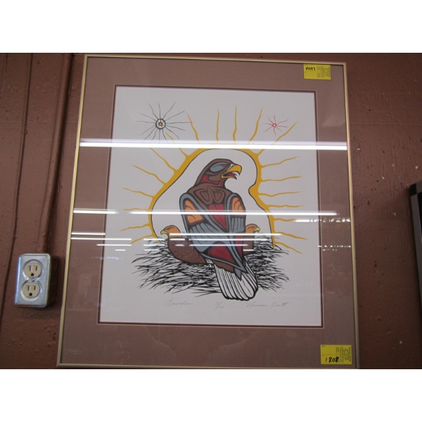 NUMBERED NATIVE EAGLE PRINT "THE GUARDIAN" BY NORMAN KONOTT
