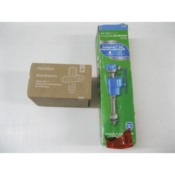 THERMOSTATIC MIXING VALVE & A TOILET FLOAT