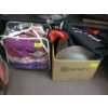 Image 1 : BOX & BAG OF FABRIC & CHRISTMAS DÉCOR