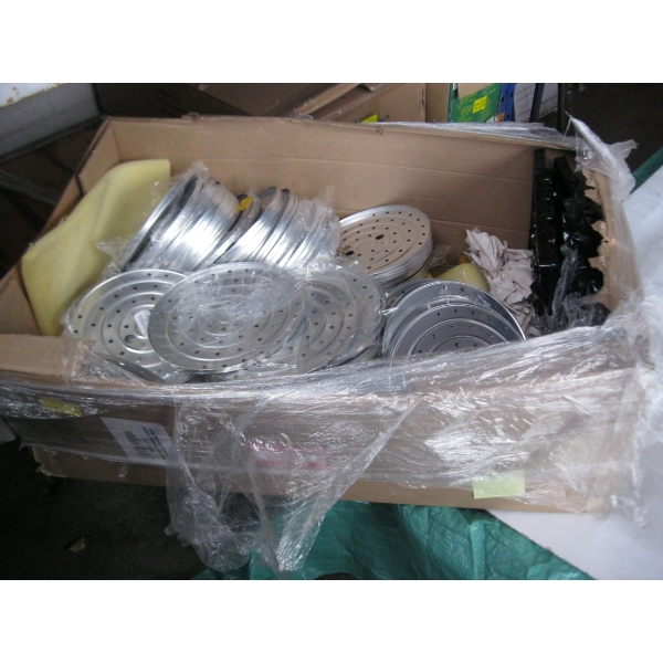 LG. BOX OF ASST. ALUMINUM PRESSURE CANNER RACKS