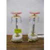 Image 1 : PAIR OF CRYSTAL & MARBLE CANDLEHOLDERS