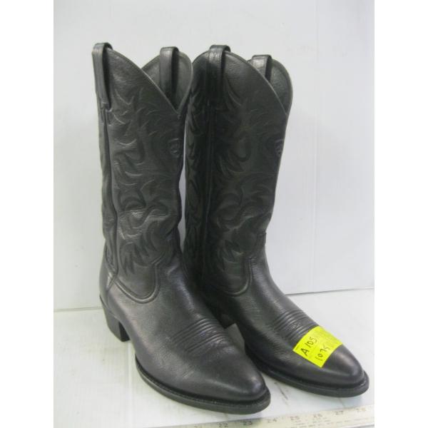 PAIR OF BLACK COWBOY BOOTS, SZ 11