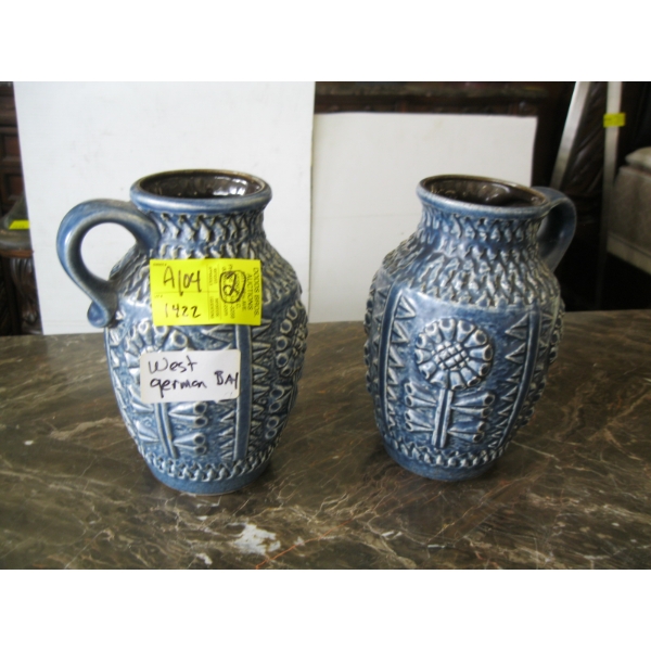 PAIR OF MATCHING WEST GERMAN BAY VASES