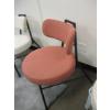 Image 1 : PINKISH/RED METAL FRAMED ROUND SEAT UPHOLSTERED CHAIR