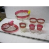 Image 1 : RED & CLEAR DISHES