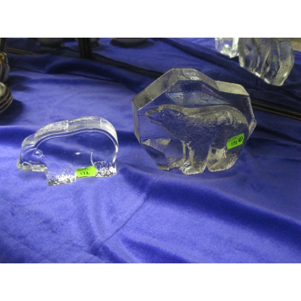2 CRYSTAL BEARS