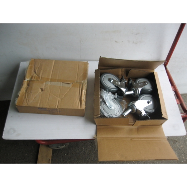 2 BOXES OF ULINE WIRE SHELVING CASTORS