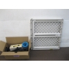 Image 1 : BABY GATE & BOX OF MISC. CLIPPER SET, BRUSH, ETC.