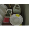 Image 1 : MISC. DECORATIVE PURSE VASE, PORCELAIN BASKET, ETC.