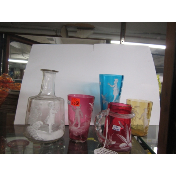 5 DECORATIVE ETCHED PIECES