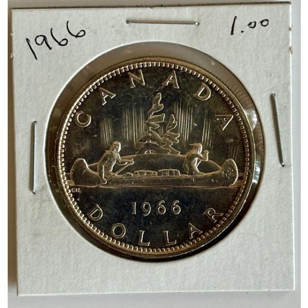 1966 CDN SILVER $1 COIN