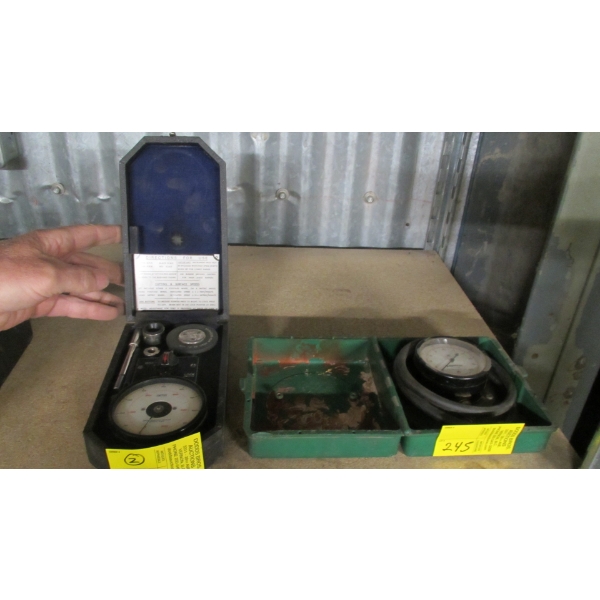 VINTAGE RPM METER & A PRESSURE GAUGE